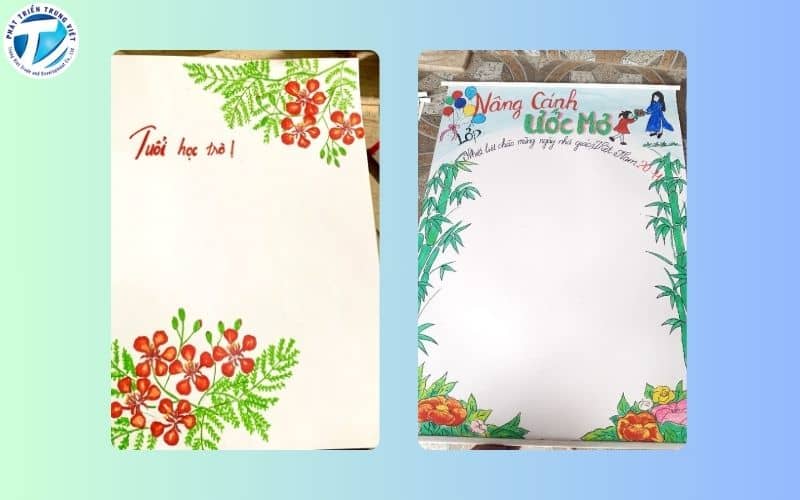 Trang trí giấy A0 đơn giản